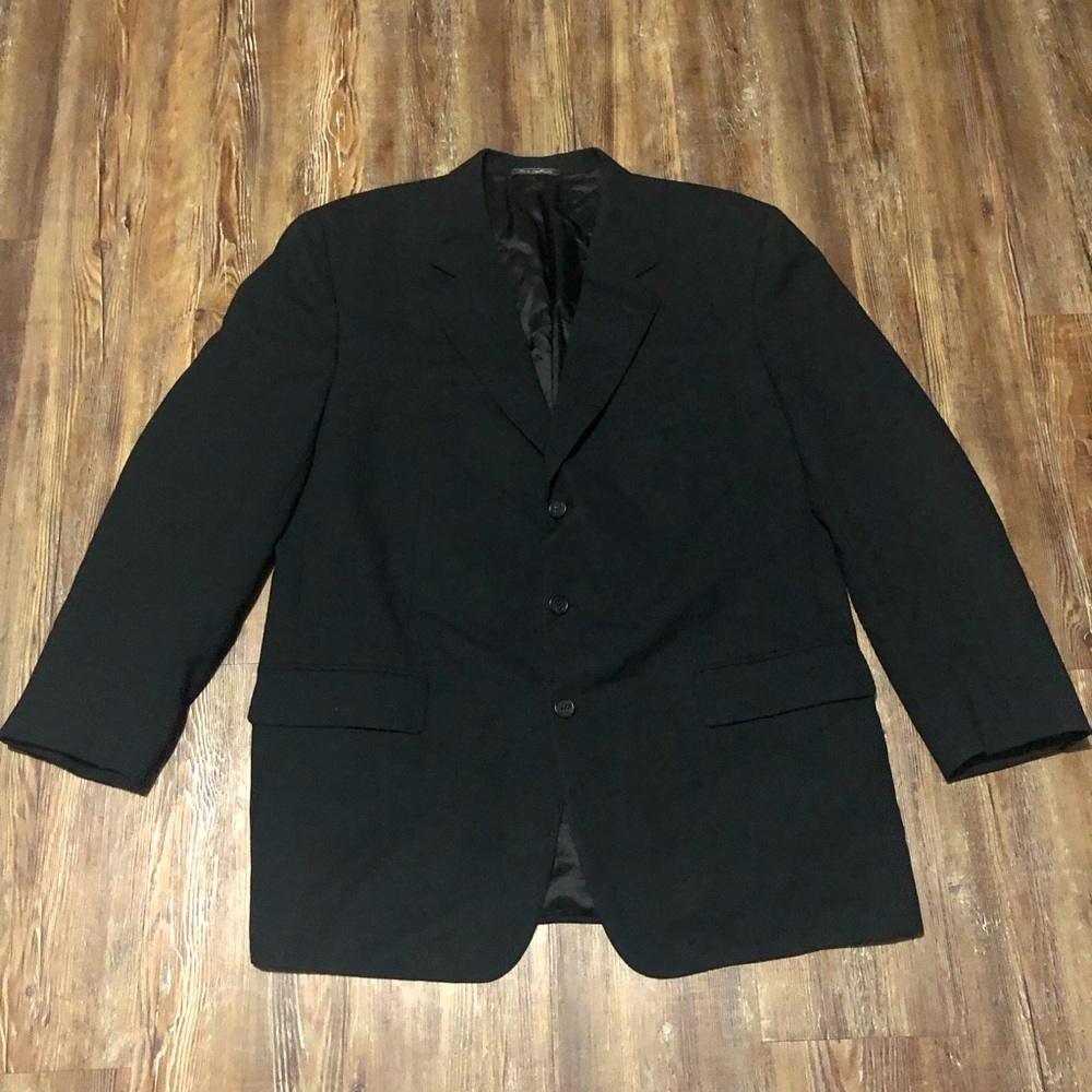 Corneliani Blazer Men's 54R Black 3 Button Made in Italy Sport Coat Virgin Wool
